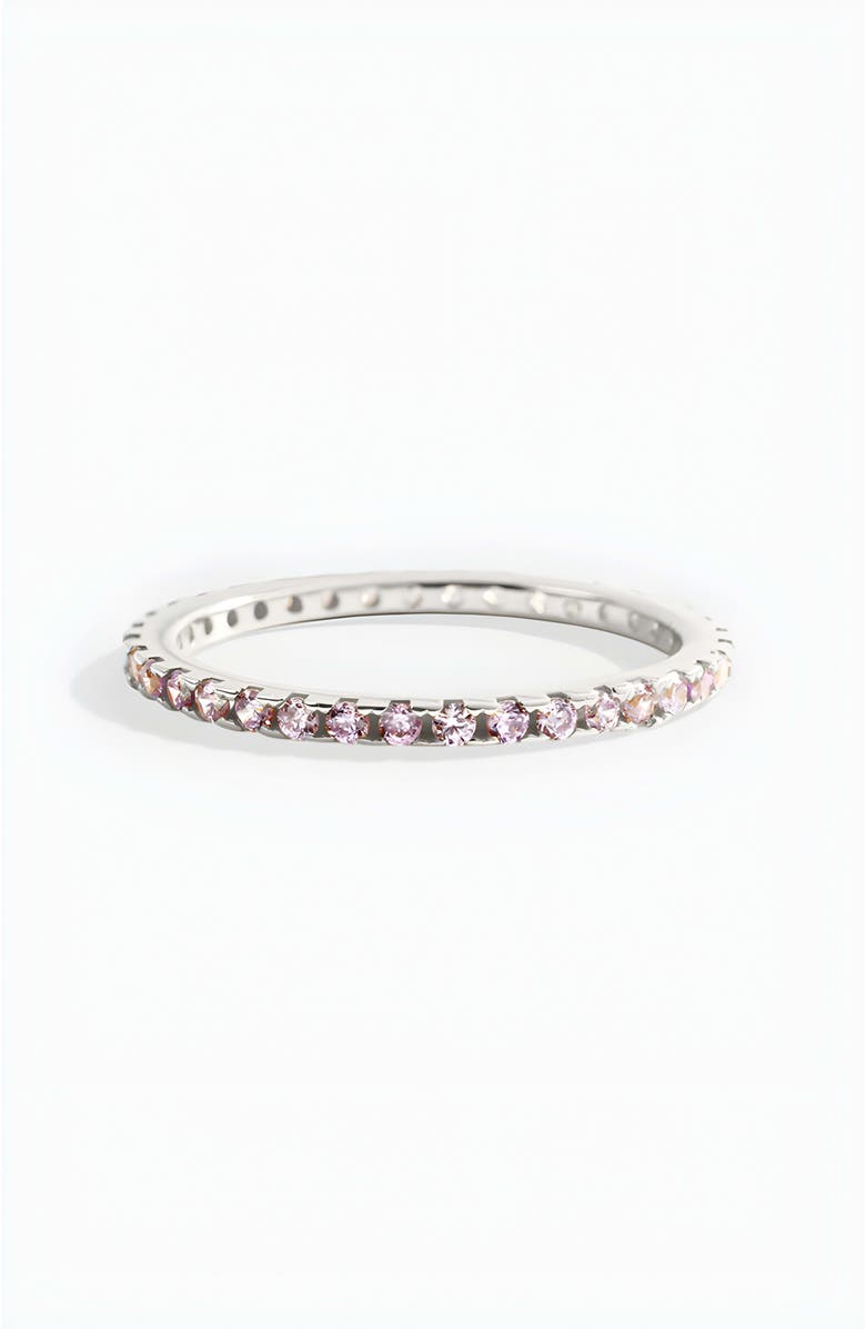 Mint & Lily October Birthstone Eternity Stacking Ring, Alternate, color, 925 Sterling Silver
