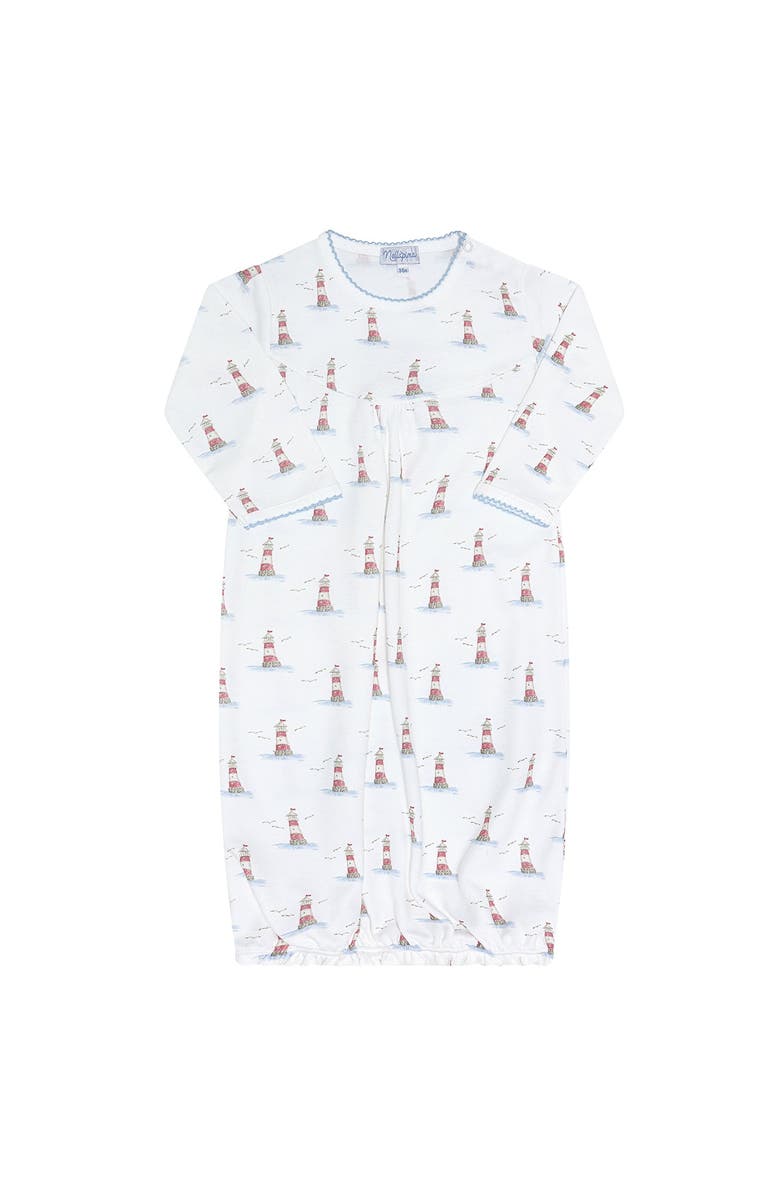 Nellapima Lighthouse Print Gown - Baby, Alternate, color, Red