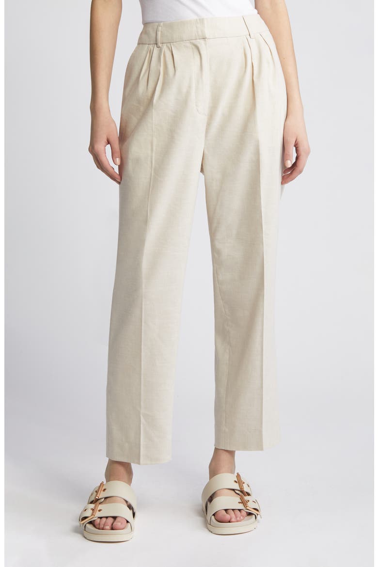 Whitney Pleat Front Pants, Main, color, NEUTRAL BEIGE