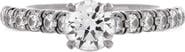 Pre-Owned Cartier Etincelle de Cartier Solitaire Ring Platinum with RBC Diamond and Pave Diamonds E/VVS1 0.50CT