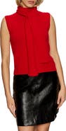 Sanctuary Scarf Neck Sleeveless Wool & Cashmere Sweater