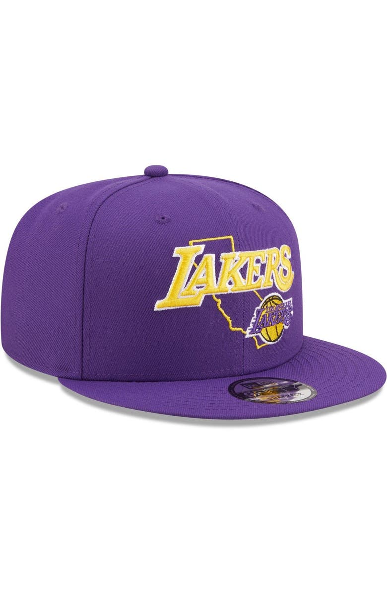New Era Men's New Era Purple Los Angeles Lakers Team State 9FIFTY Snapback Hat, Alternate, color, 