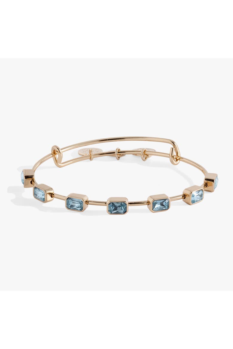 March Birthstone Emerald Cut Bangle, Main, color, Gold