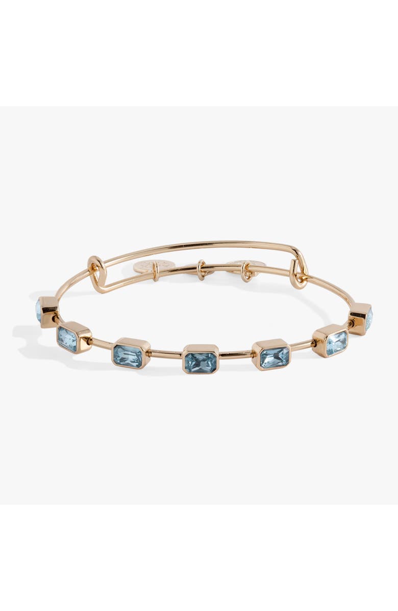 Alex and Ani March Birthstone Emerald Cut Bangle, Main, color, Gold