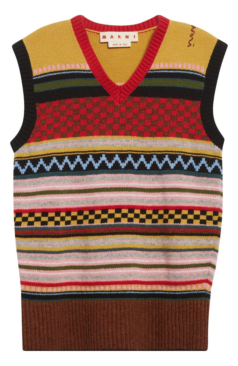 Marni V-Neck Sweater Vest, Alternate, color, Multicolor