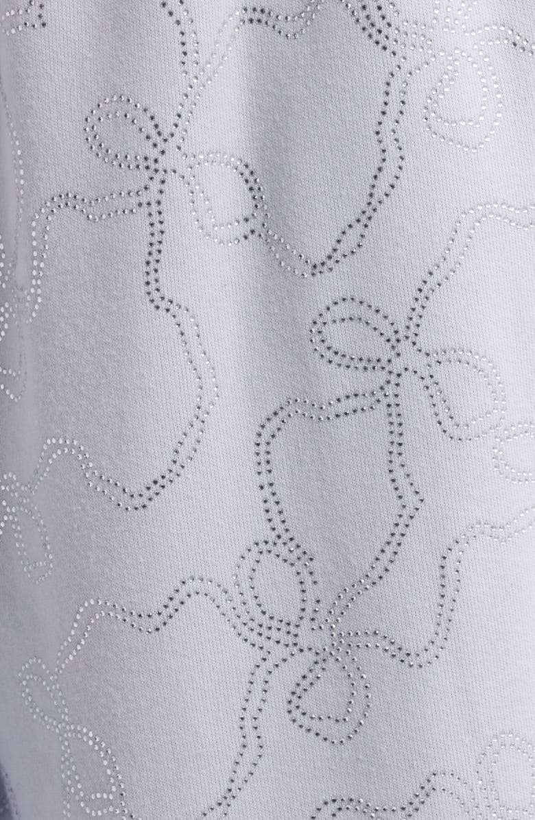 LoveShackFancy Momo Crystal Bow Wide Leg Sweatpants, Alternate, color,