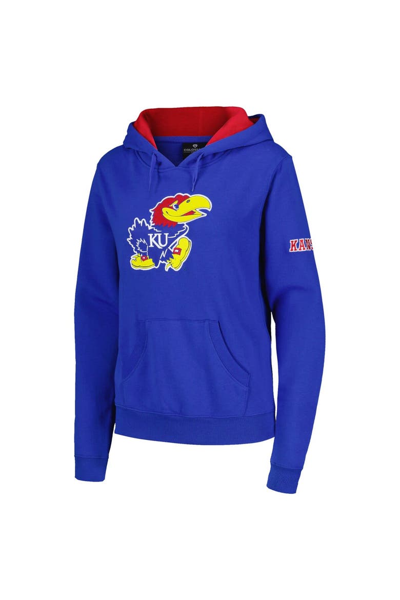 Women's Stadium Athletic Royal Kansas Jayhawks Big Logo Pullover Hoodie, Alternate, color, Royal