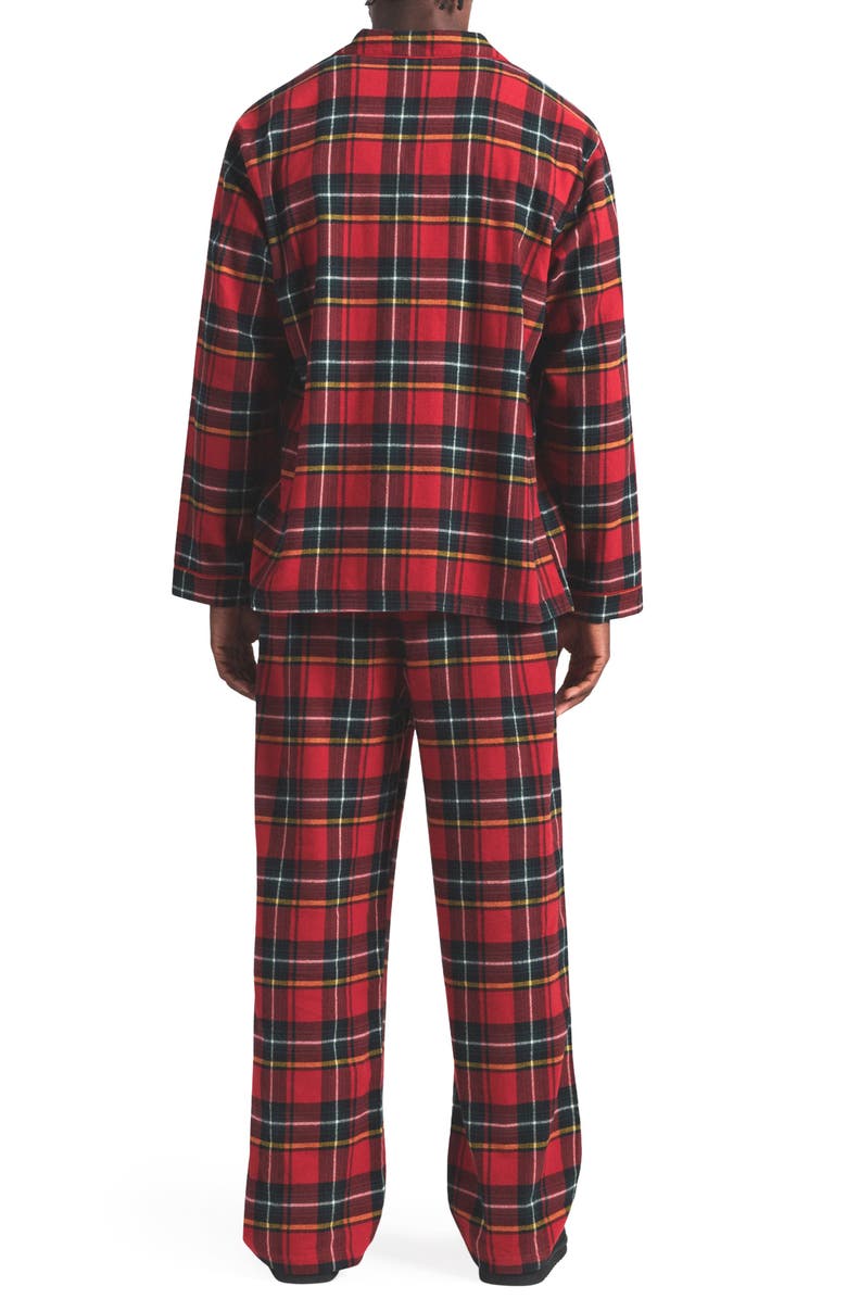 SKIMS Cotton Flannel Pajamas, Alternate, color, Brick Holiday Plaid