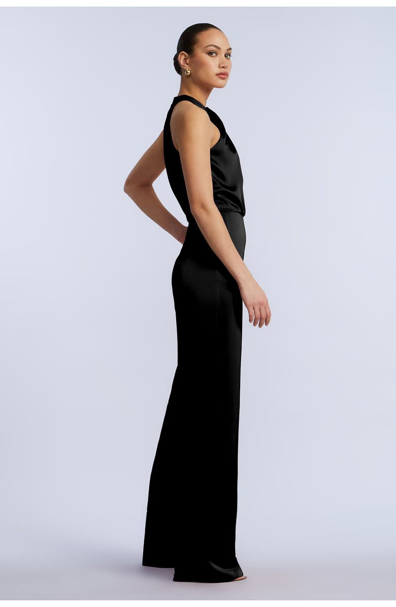 BCBGMAXAZRIA Pleated Halter Jumpsuit, Alternate, color, Black
