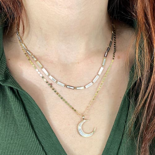 The Lovery Fine Jewelry Mother Of Pearl Bar Necklace In White