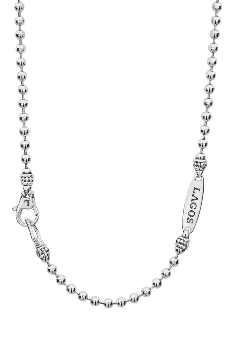 Maya Blue Ceramic Pendant Necklace, Alternate, color, SILVER/ BLUE