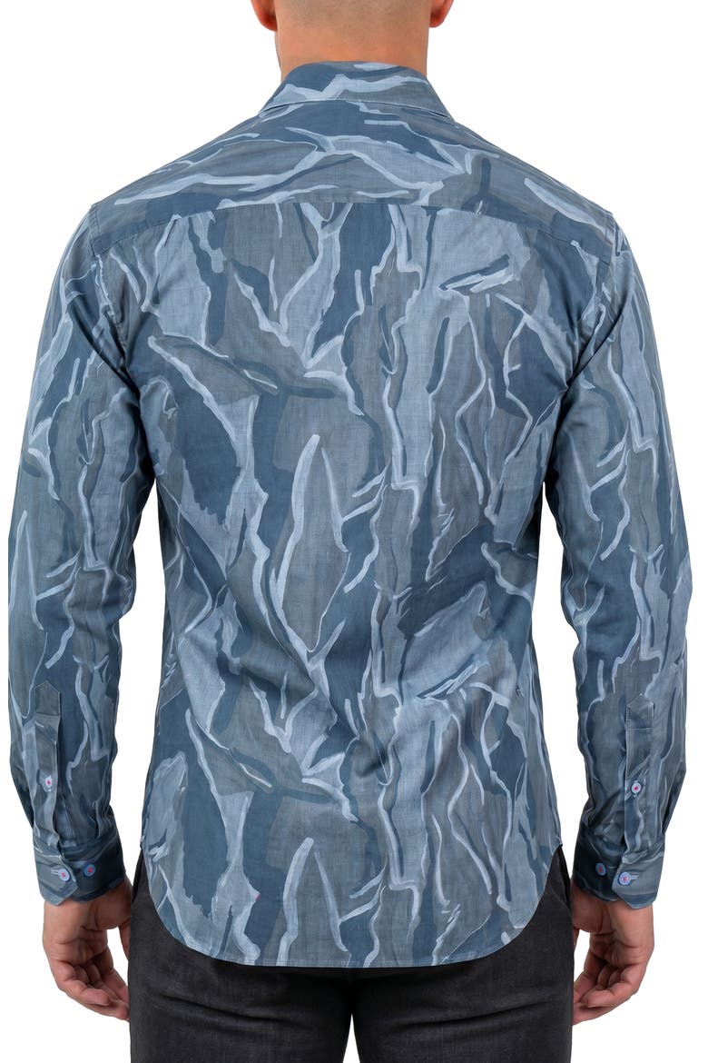 Fibonacci Contemporary Fit Button-Up Shirt, Alternate, color, GREY