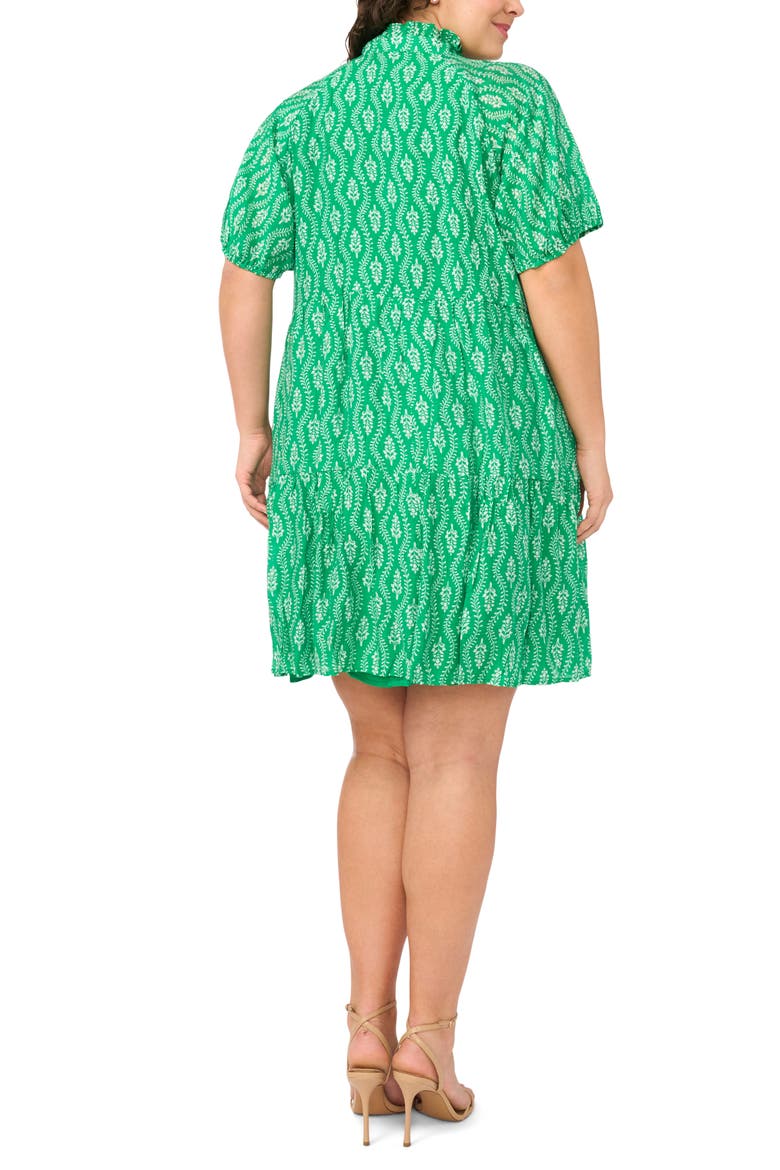 Tiered Ruffle Neck Dress, Alternate, color, KELLY GREEN