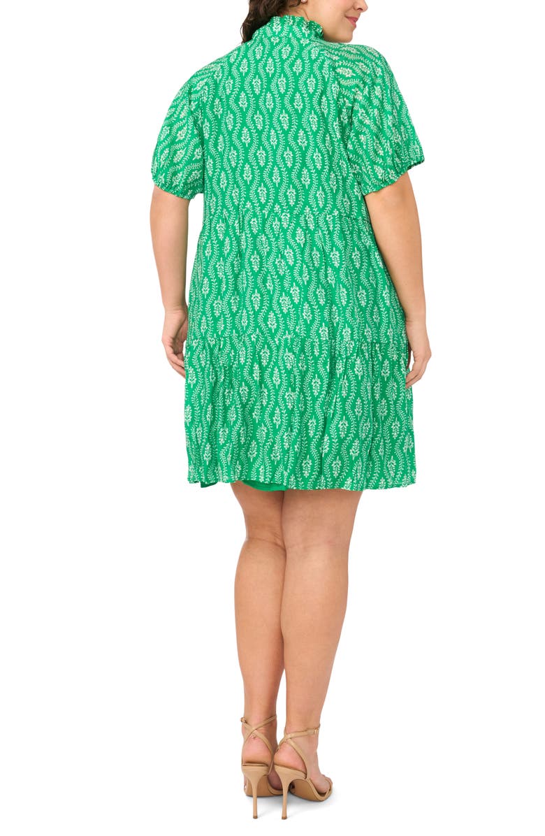 CeCe Tiered Ruffle Neck Dress, Alternate, color, Kelly Green