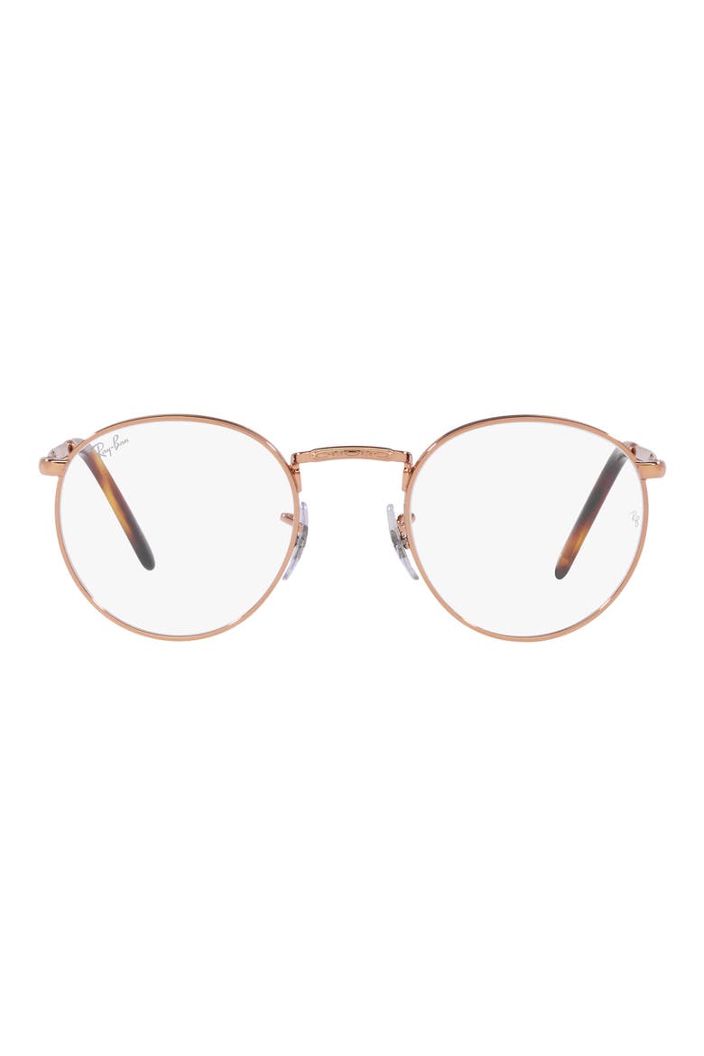 RX3637V 53mm Round Optical Glasses, Main, color, ROSE GOLD