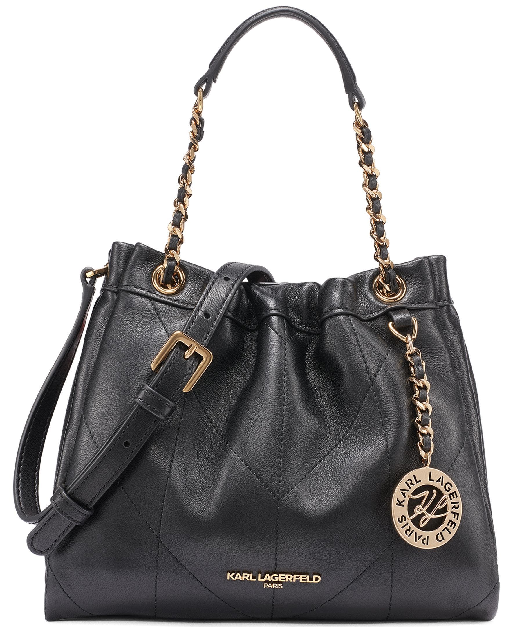 KARL LAGERFELD PARIS Amandine Crossbody, Main, color, Black/Gold