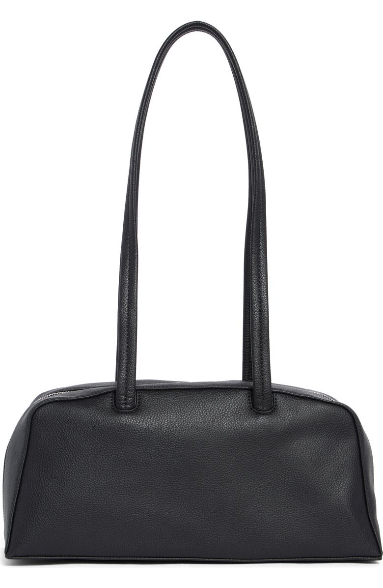 Baggu Recycled Leather Bowler Bag, Alternate, color, Black