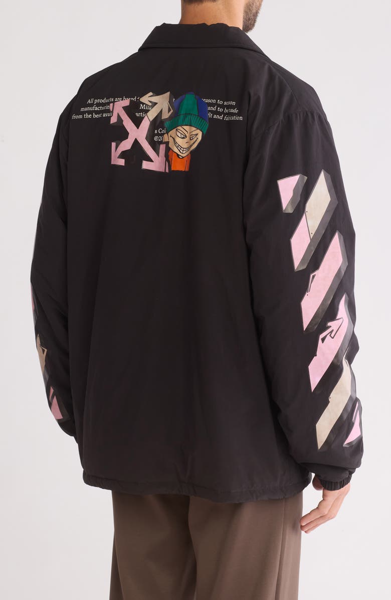 Off-White Diagonal Graffiti Shirt Jacket, Alternate, color, 