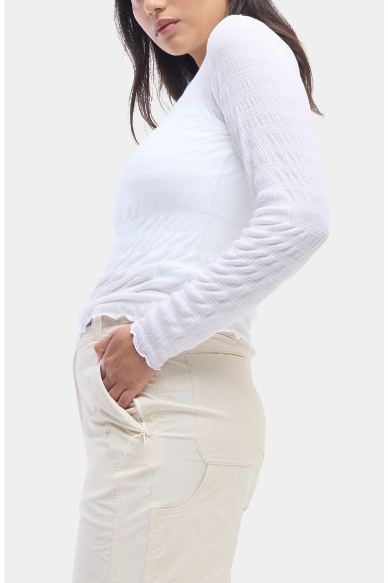 Ynes Texture Top, Alternate, color, WHITE