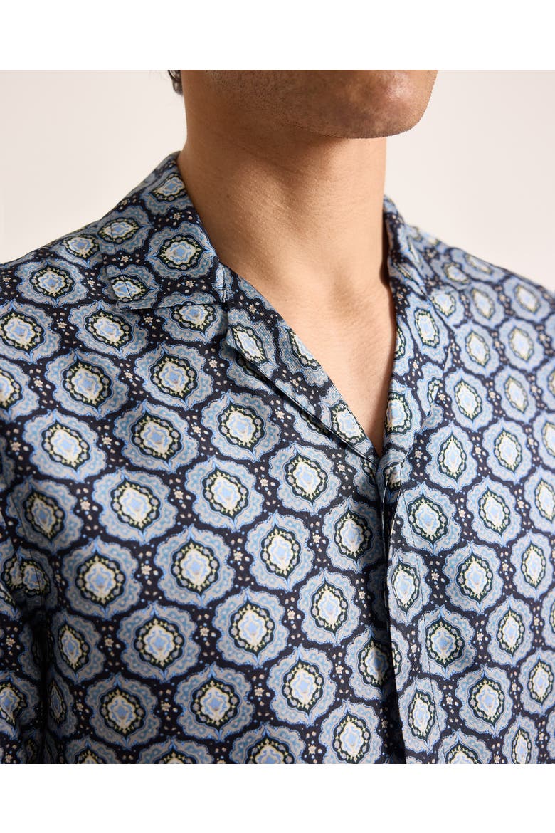 Maitan Silk Relaxed Fit Silk Passetto Shirt, Alternate, color, NIGHT IRIS