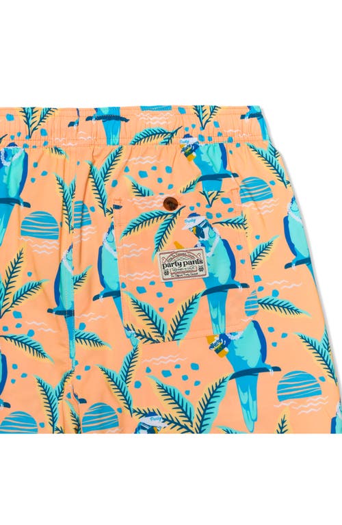Party Pants Nice Birdie Swim Trunks In Coral