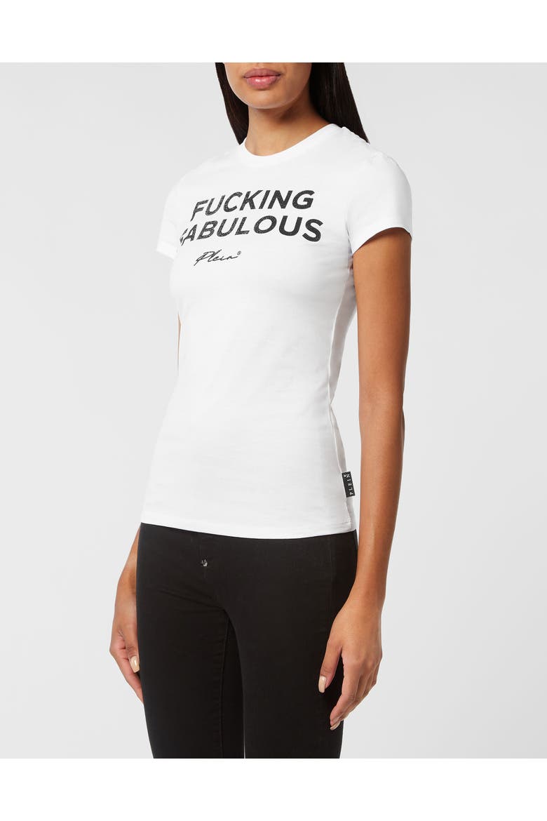 T-Shirt Round Neck Women, Main, color, white