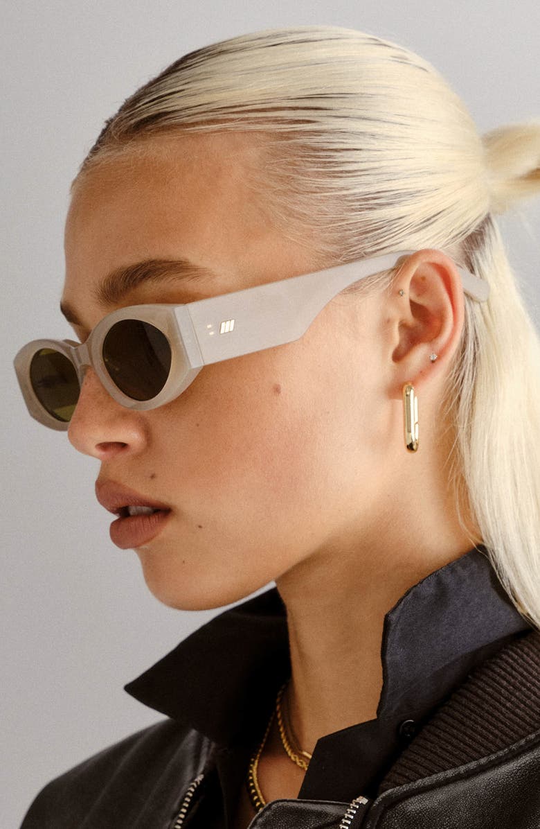 Le Specs Mermaiden 52mm Rectangular Sunglasses, Alternate, color, Neutral