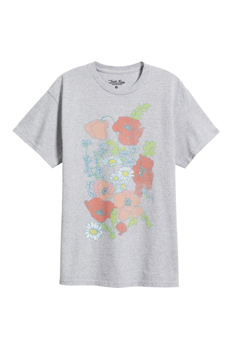 Flowers Cotton Graphic T-Shirt, Alternate, color, SPORT GREY