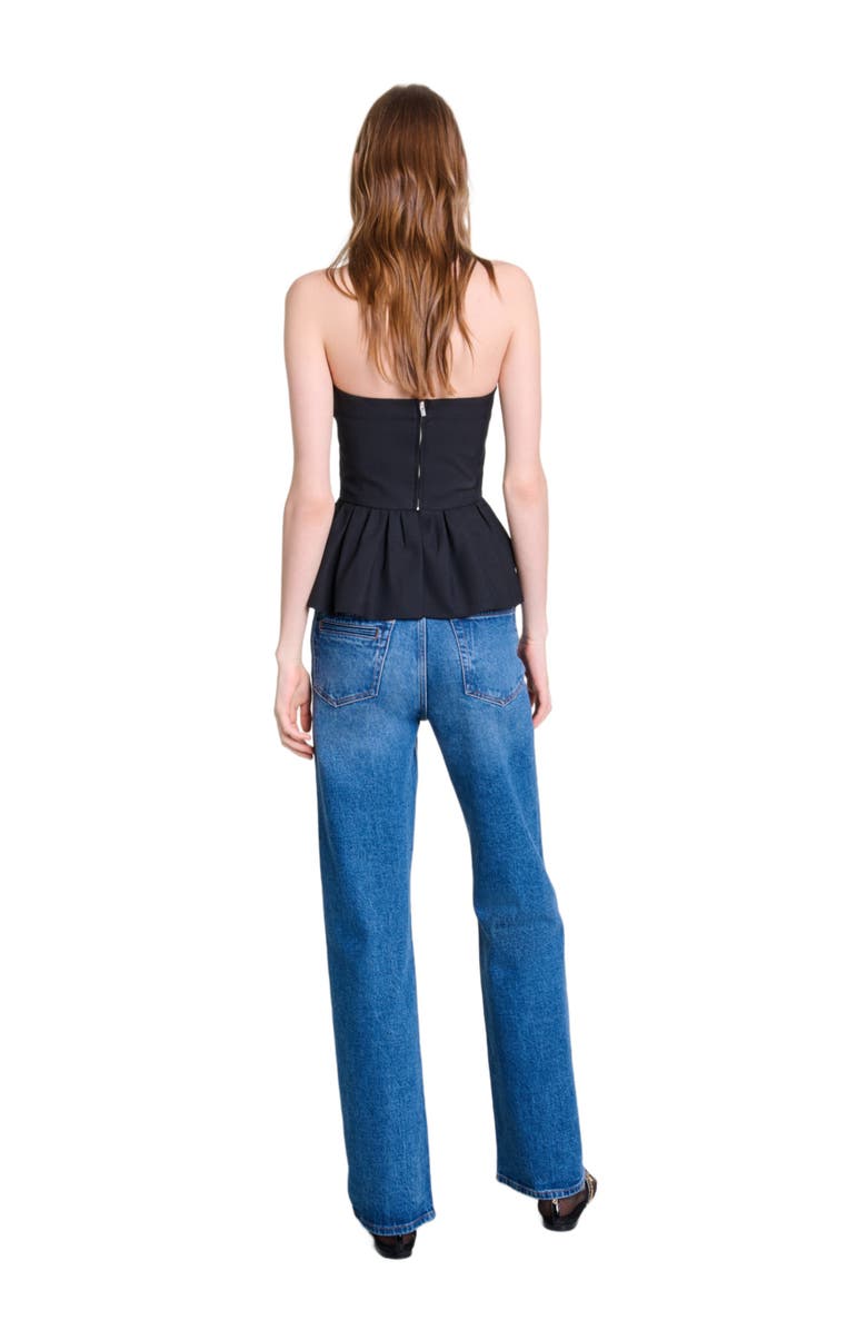 maje Bustier top with basque, Alternate, color, 