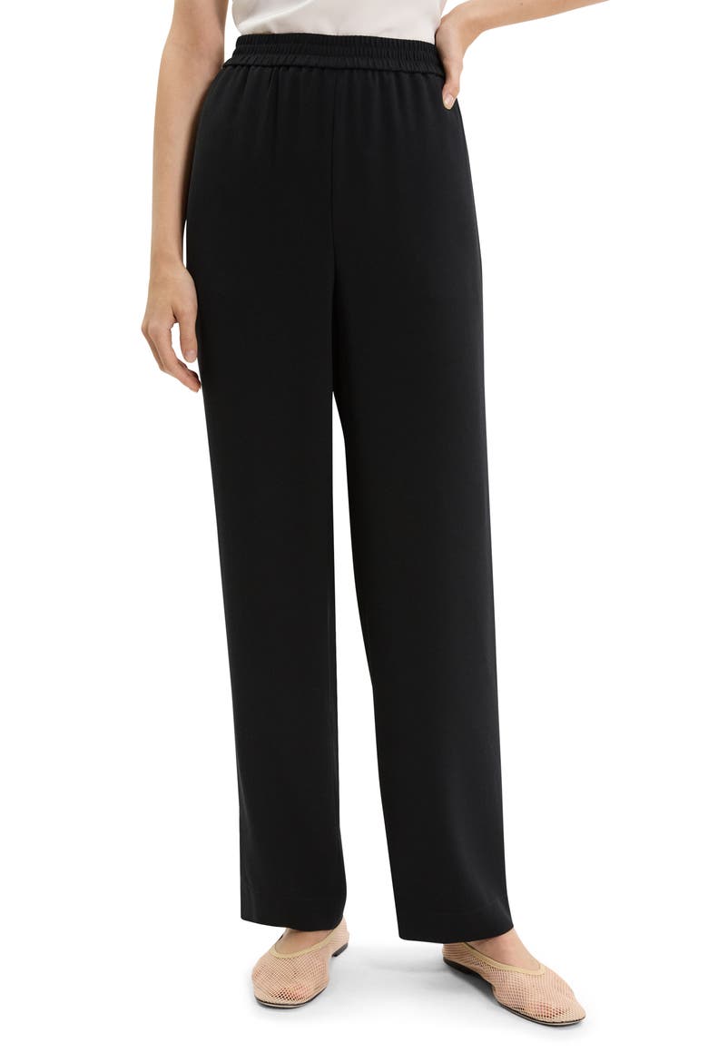 Pull-On Satin Pants, Main, color, BLACK