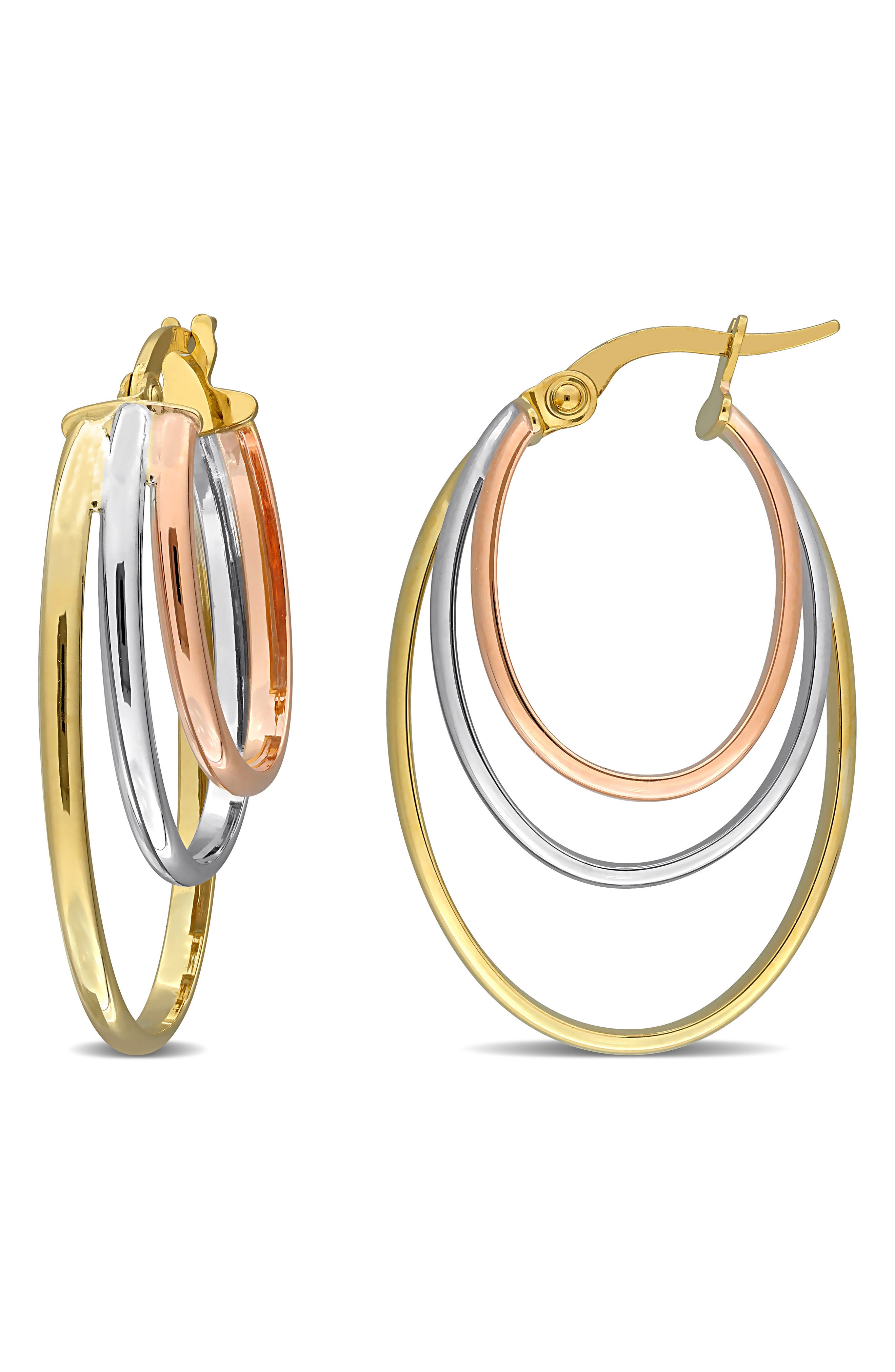 DELMAR Triple Layered Hoop Earrings