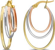 DELMAR Triple Layered Hoop Earrings