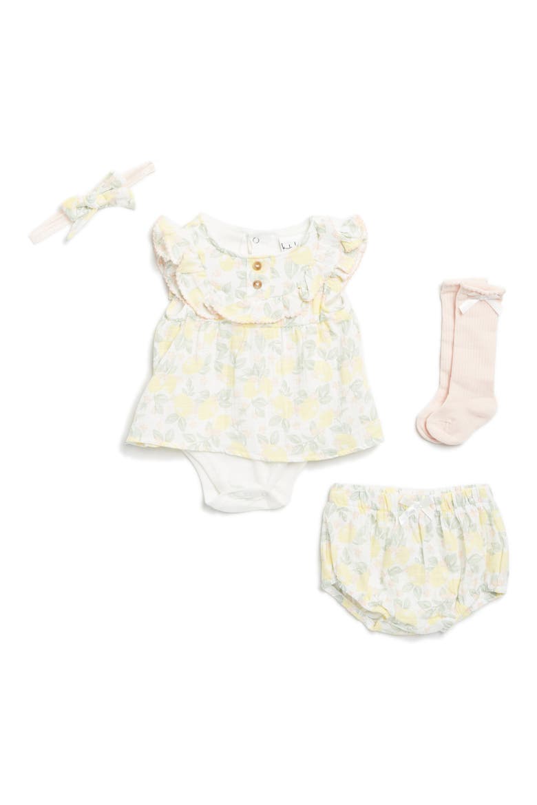 Four-Piece Skirted Bodysuit Set, Main, color, PINK DOGWOOD