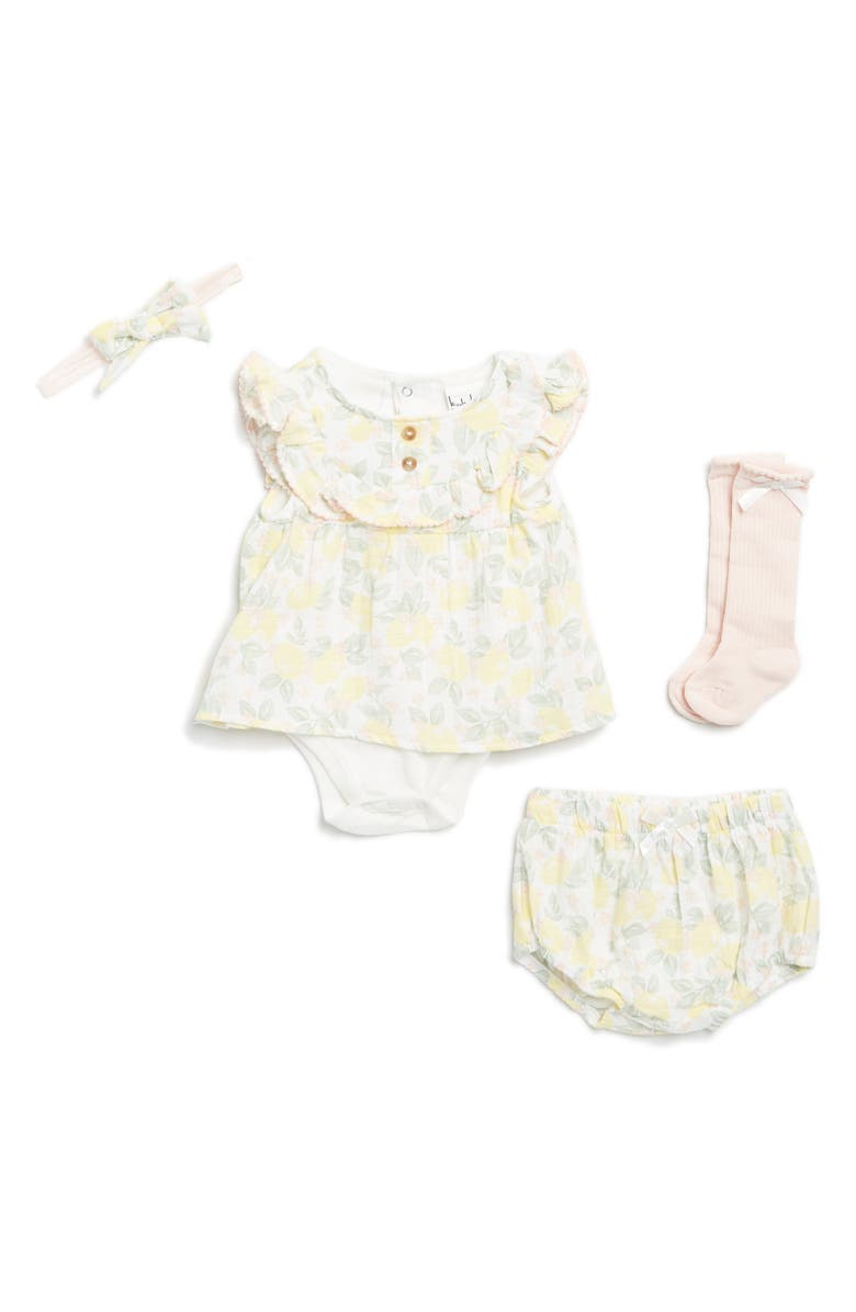 Nicole Miller Four-Piece Skirted Bodysuit Set, Main, color, 