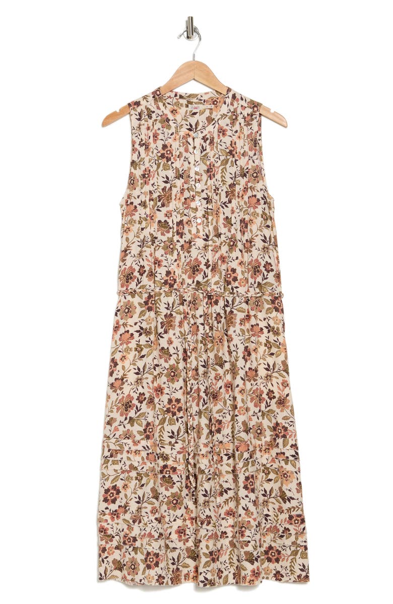Faherty Isha Floral Linen Blend Midi Dress, Alternate, color, 