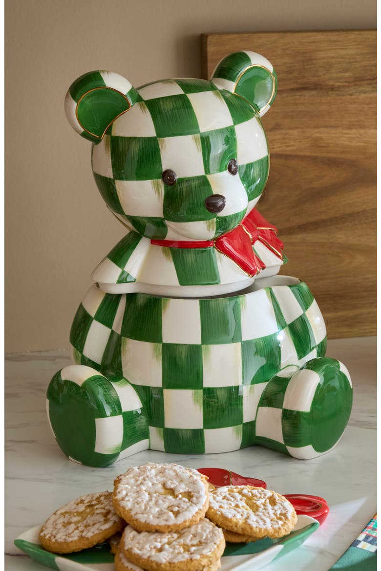 Check It Out Bear Cookie Jar, Alternate, color, GREEN