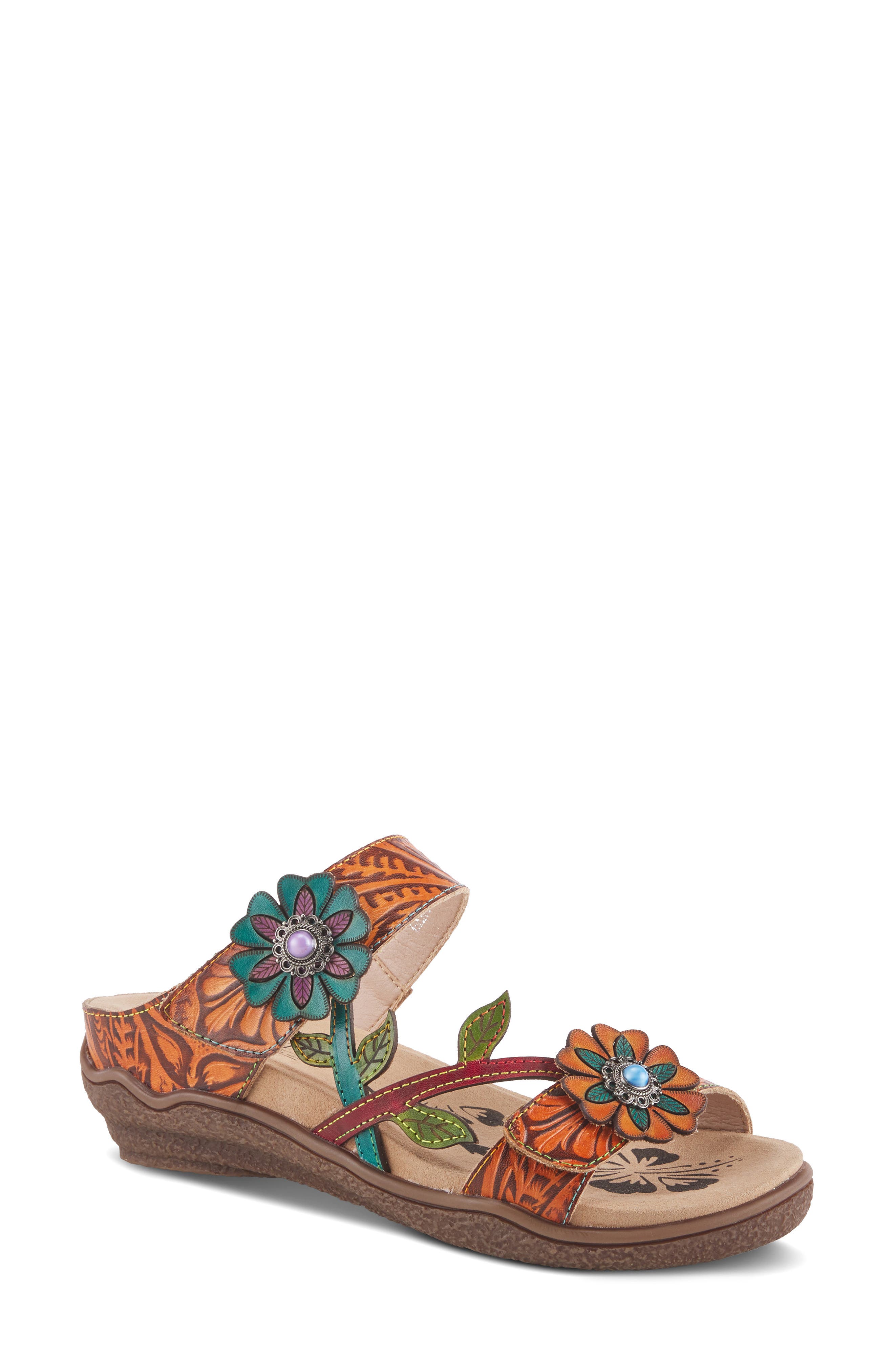 L'Artiste by Spring Step Aymee Wedge Slide Sandal, Main, color, Mango Multi