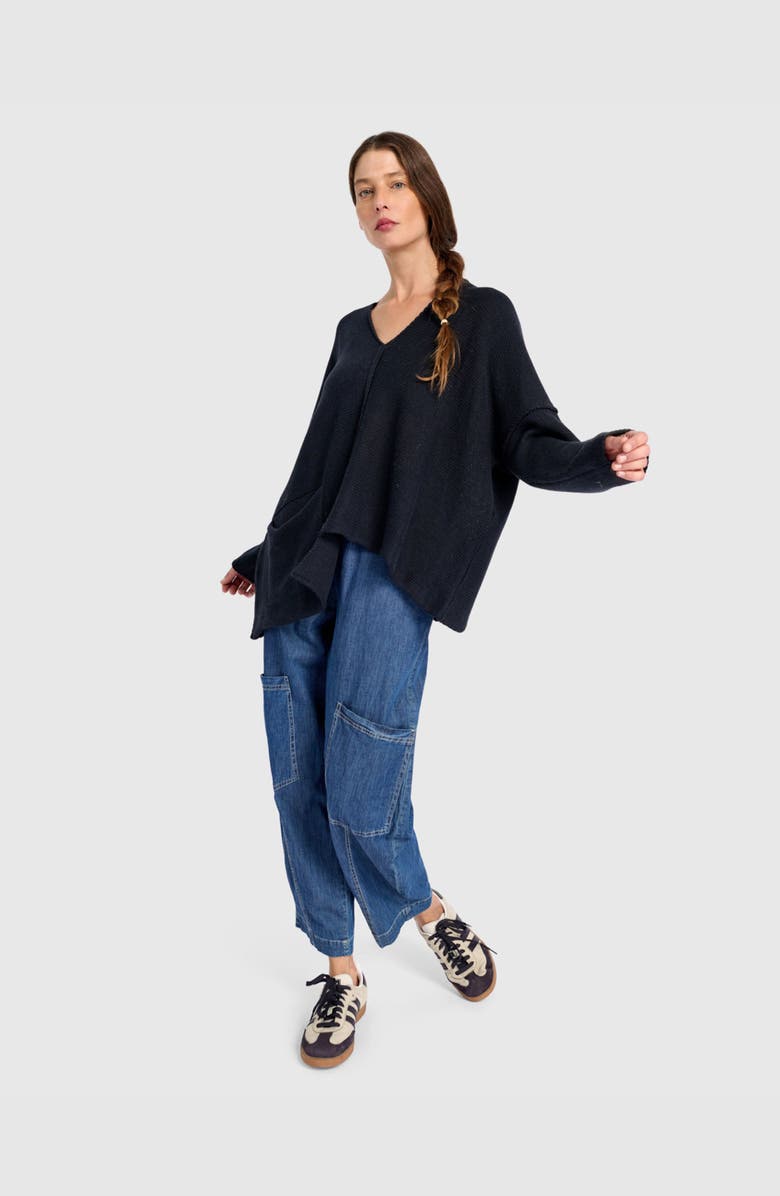 Alembika Bliss Slouchy Sweater, Alternate, color, Navy