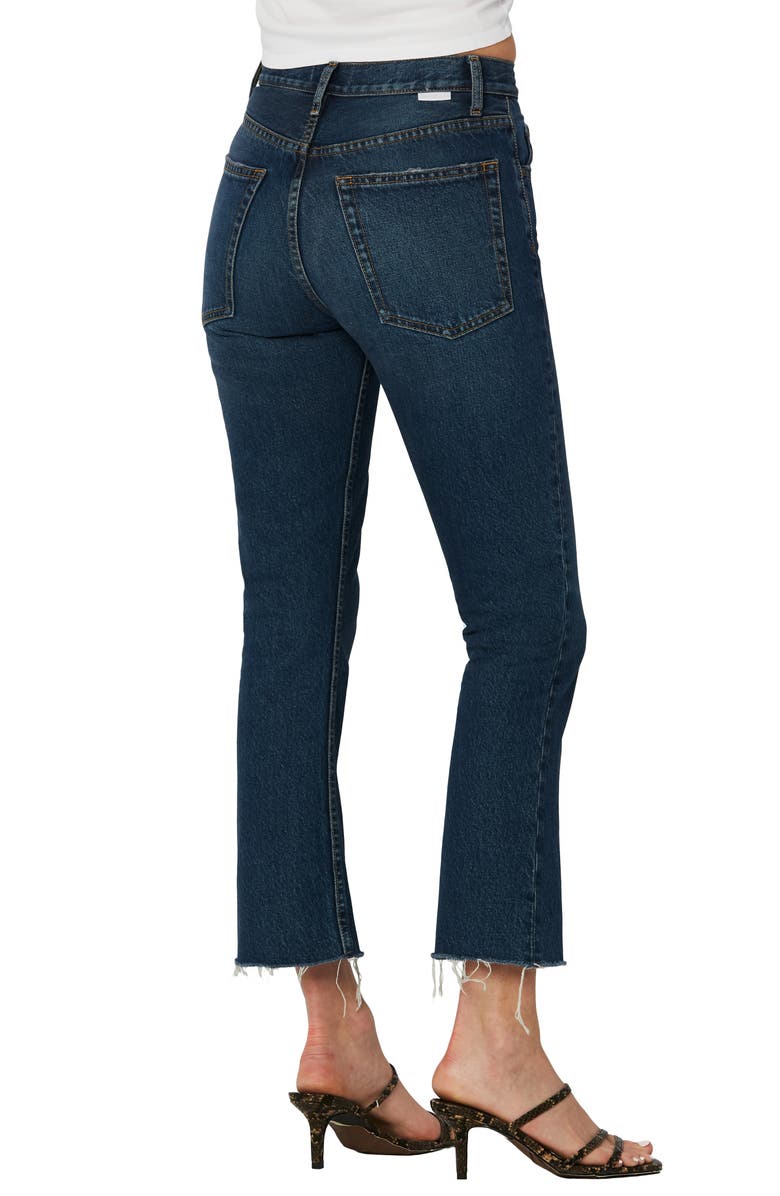 Boyish Jeans The Darcy High Waist Raw Hem Crop Flare Jeans, Alternate, color, 