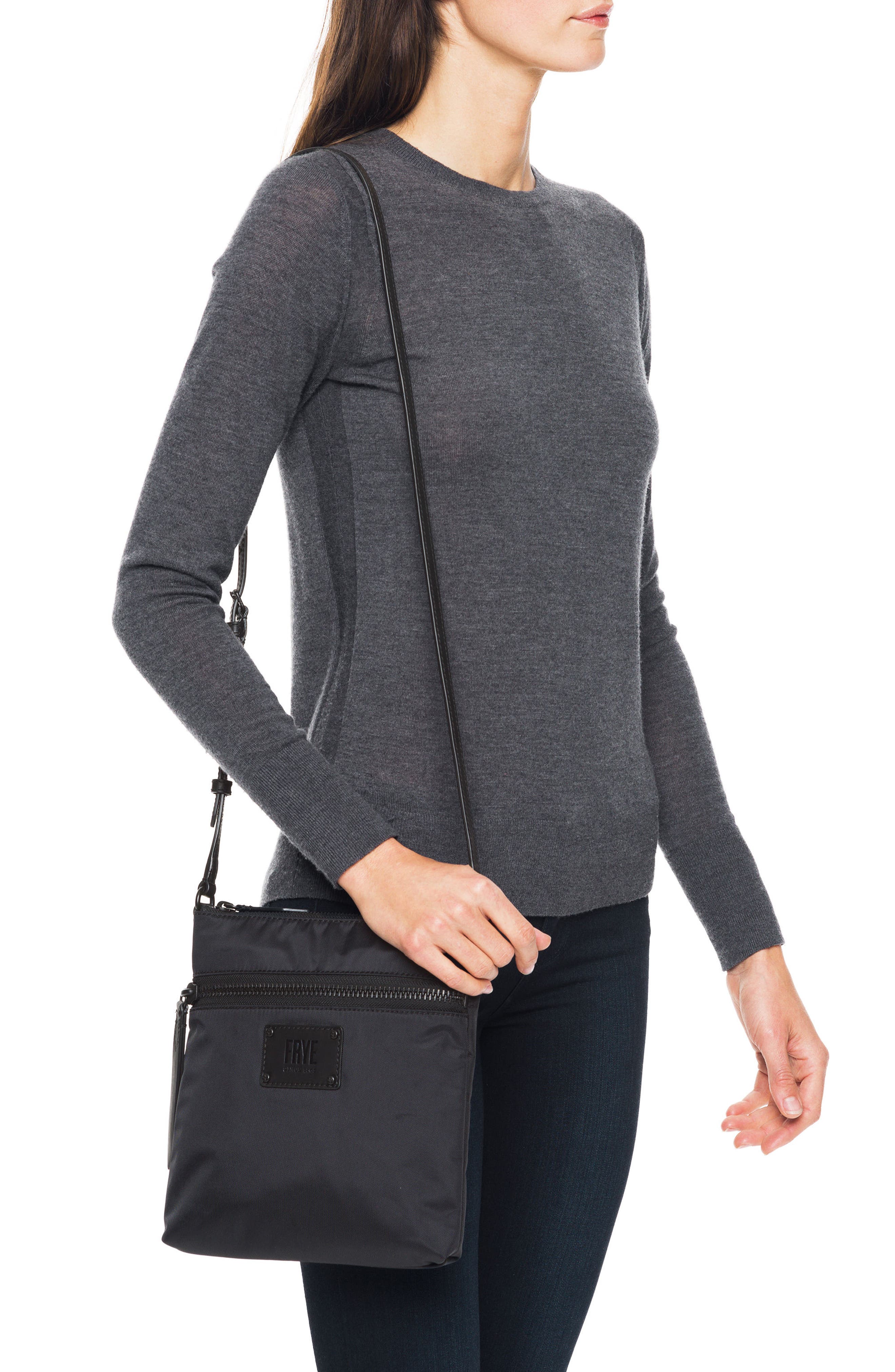 Ivy Nylon Crossbody Bag, Alternate, color, MATTE BLACK