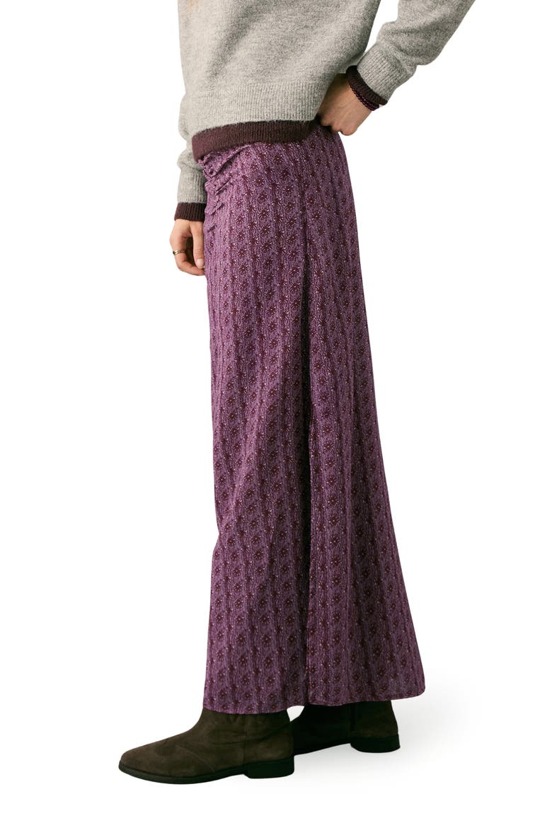 Allover Print Maxi Skirt, Alternate, color, LILAC MULT
