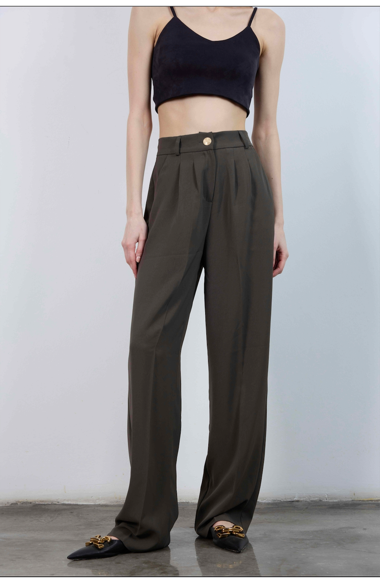 Monlicia Elara High Waist Pleated Pants, Alternate, color, Brown