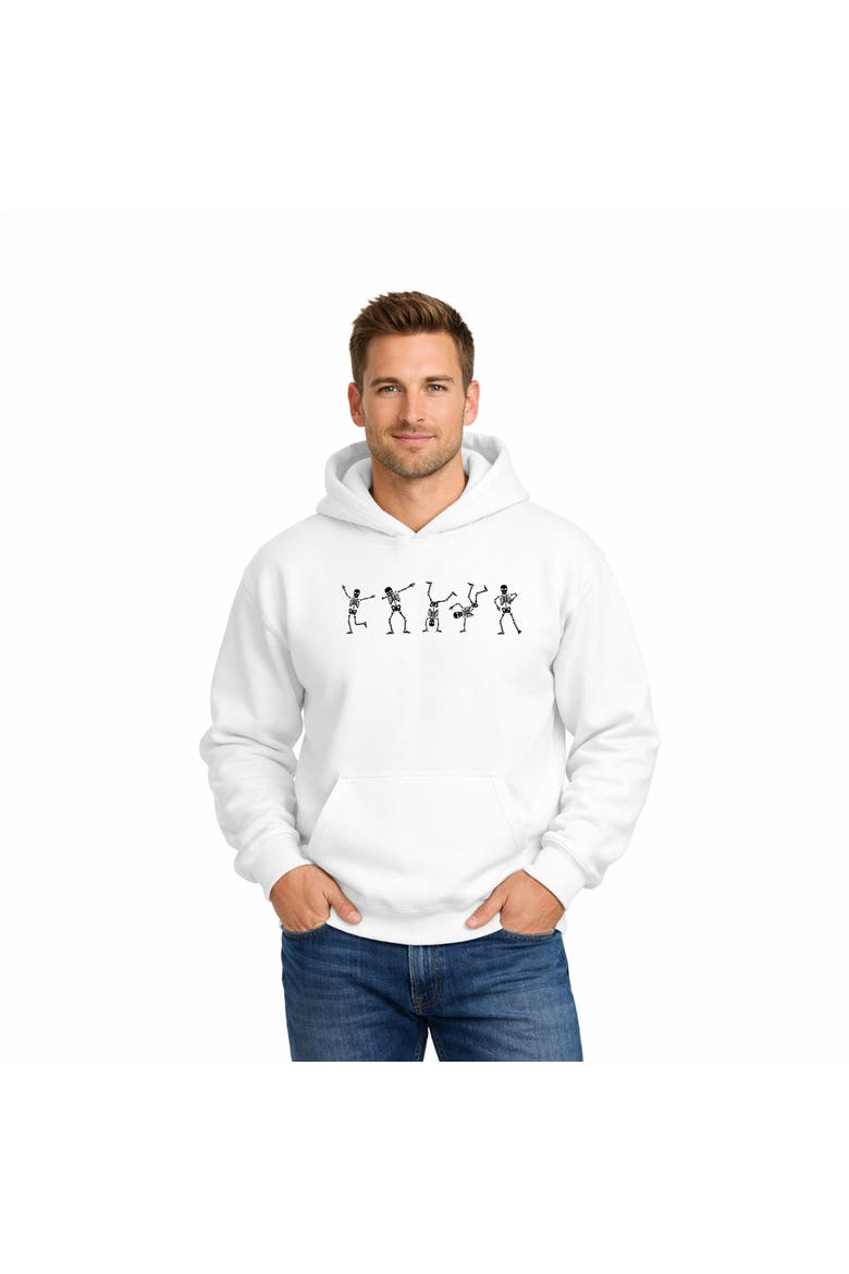 Dancing Skeleton Hoodie, Main, color, White