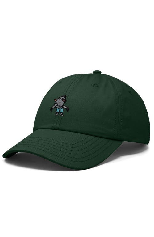 Dalix Werewolf Embroidered Dad Hat In Dark Green