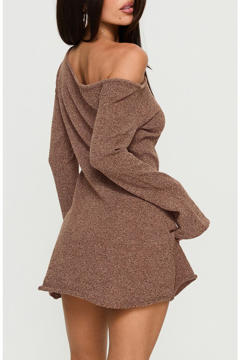 Jaede One-Shoulder Long Sleeve Minidress, Alternate, color, MOCHA