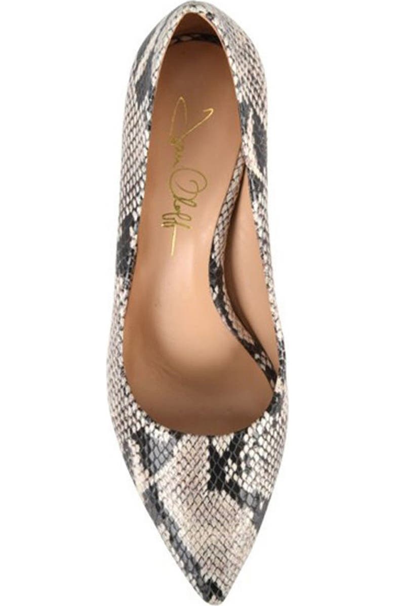 Joan Oloff Deborah Pointed Toe Pump, Alternate, color, Natural Printed Snake