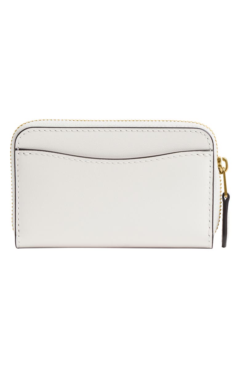 COACH Essential Refined Leather Zip Around Card Holder, Alternate, color, Chalk Multi