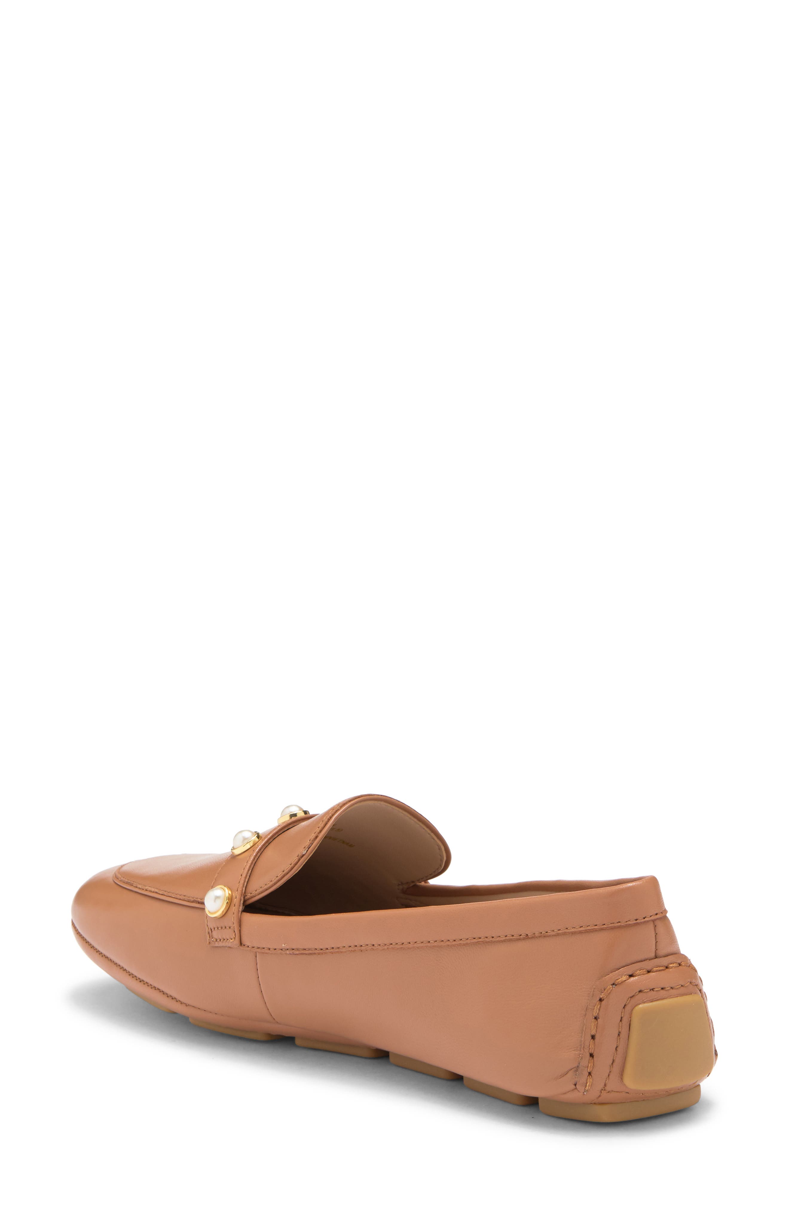 Imitation Pearl Driving Loafer, Alternate, color, TAN