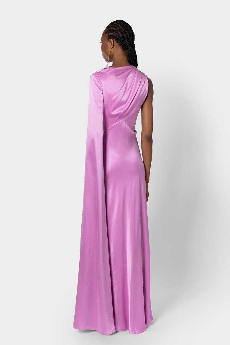 Oma Floor Length Silk Dress, Alternate, color, Lilas/Zinnia