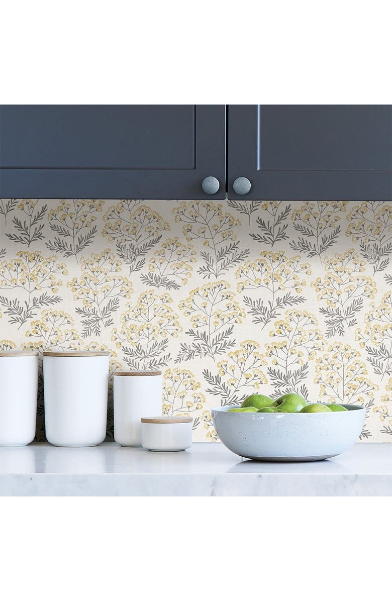 Wallpops Yellow Wethersfield Peel & Stick Wallpaper, Alternate, color, Yellow